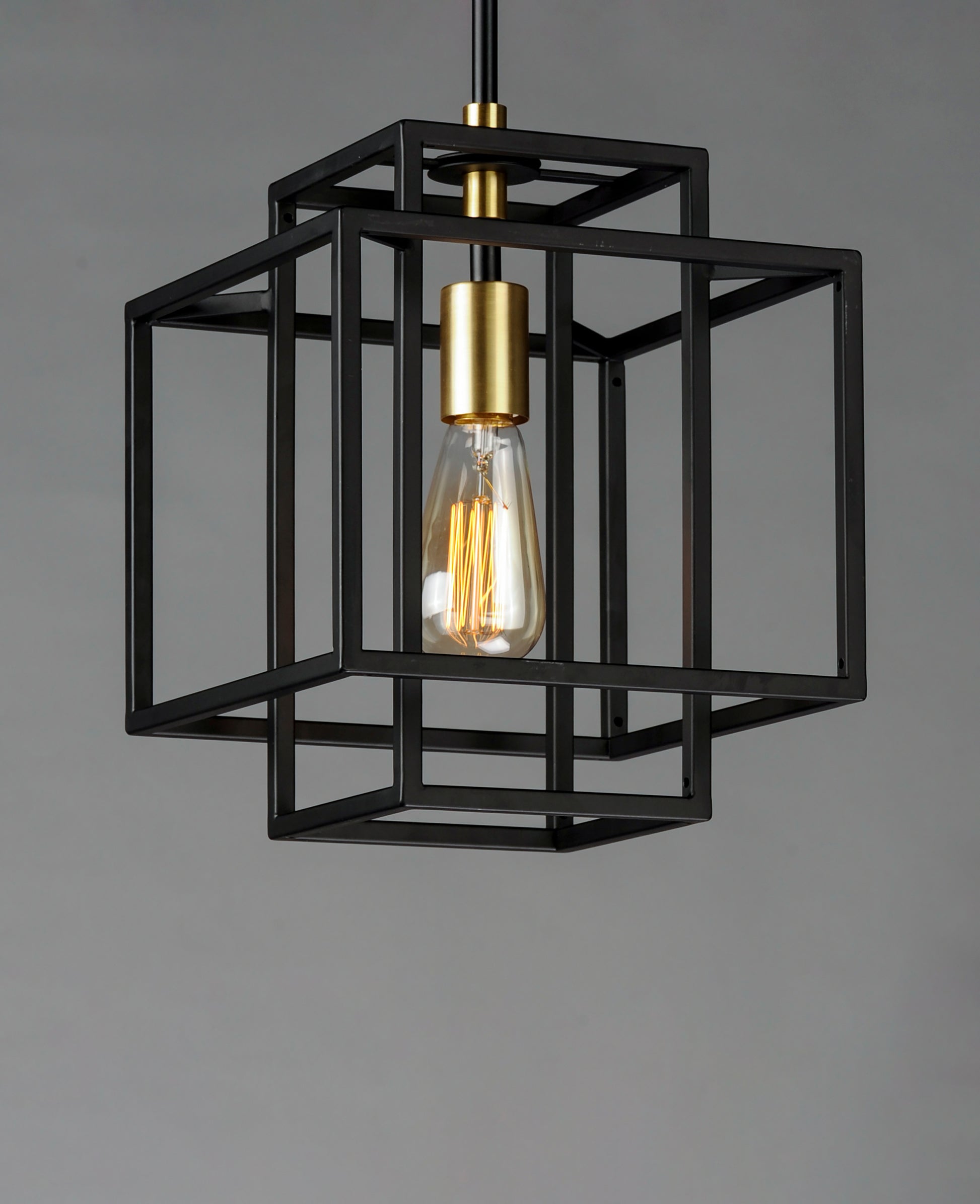 Liner Pendant Black/Satin Brass by Maxim Lighting