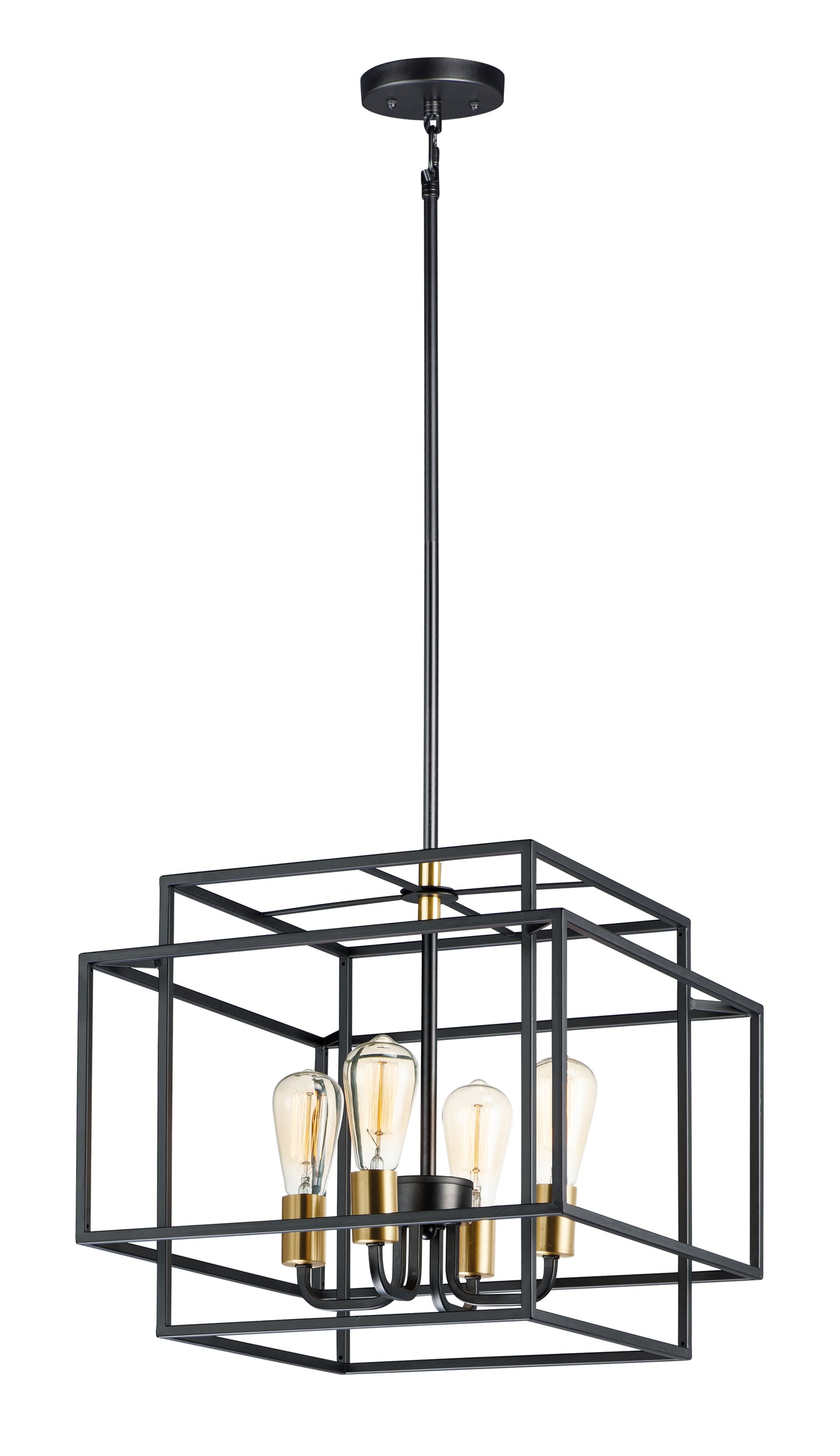 Liner 4-Light Pendant Black/Satin Brass by Maxim Lighting