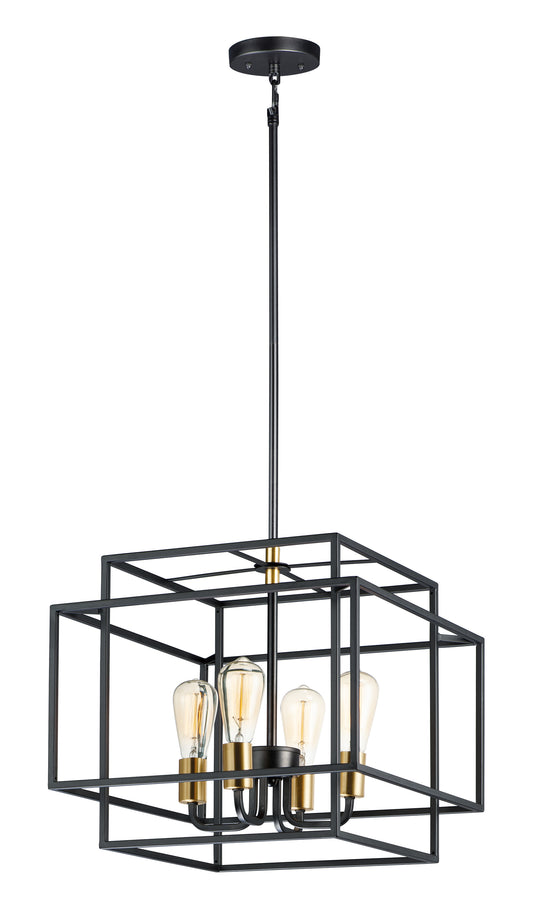 Liner 4-Light Pendant Black/Satin Brass by Maxim Lighting