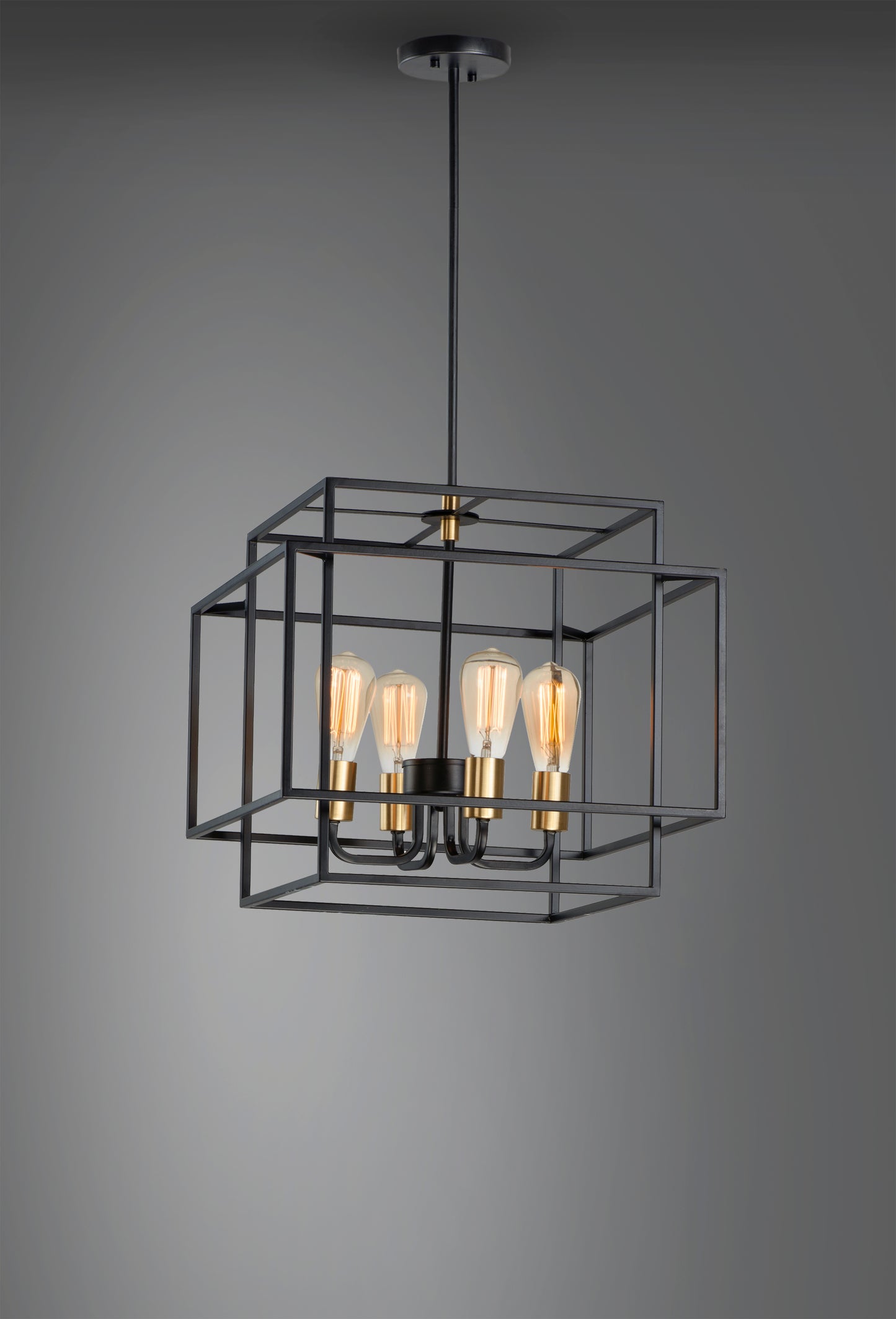 Liner 4-Light Pendant Black/Satin Brass by Maxim Lighting