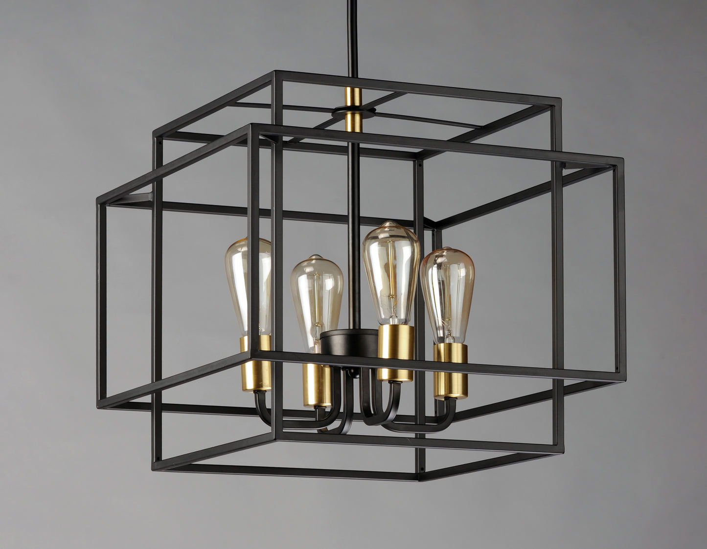 Liner 4-Light Pendant Black/Satin Brass by Maxim Lighting