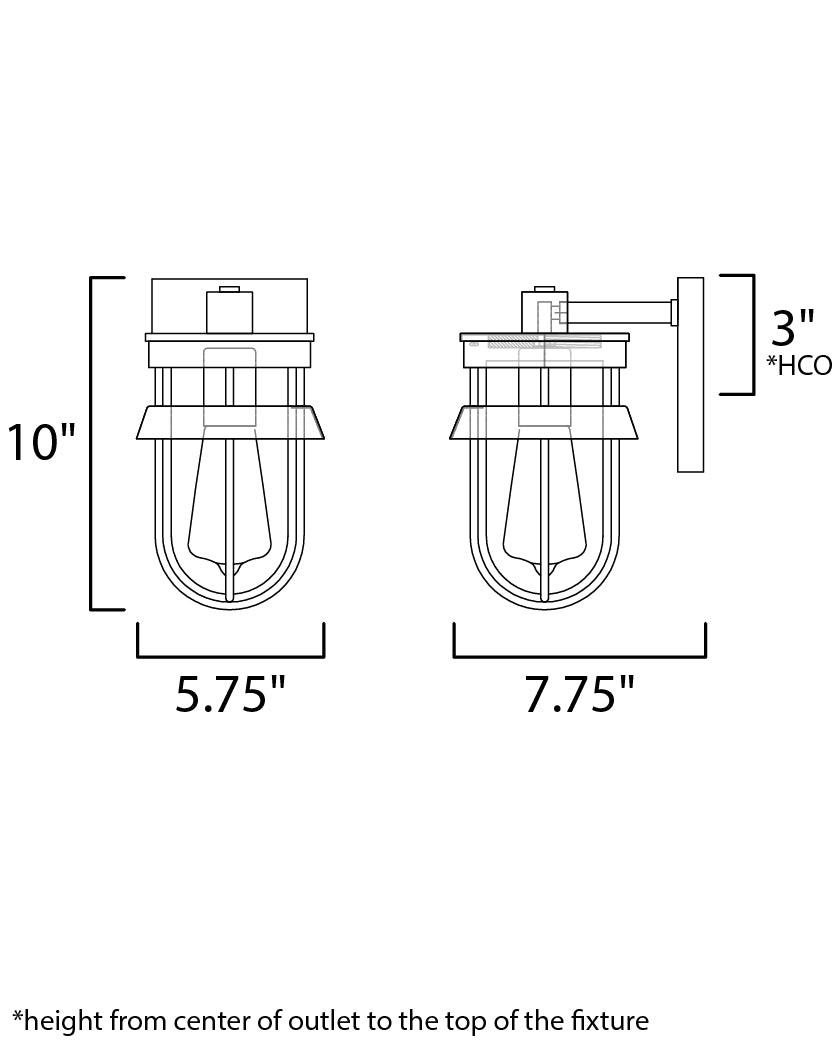 Breakwater Outdoor Wall Sconce Black by Maxim Lighting