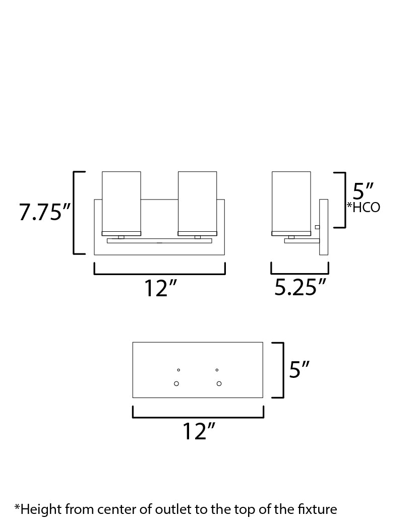Lateral 2-Light Bath Vanity Satin Brass by Maxim Lighting