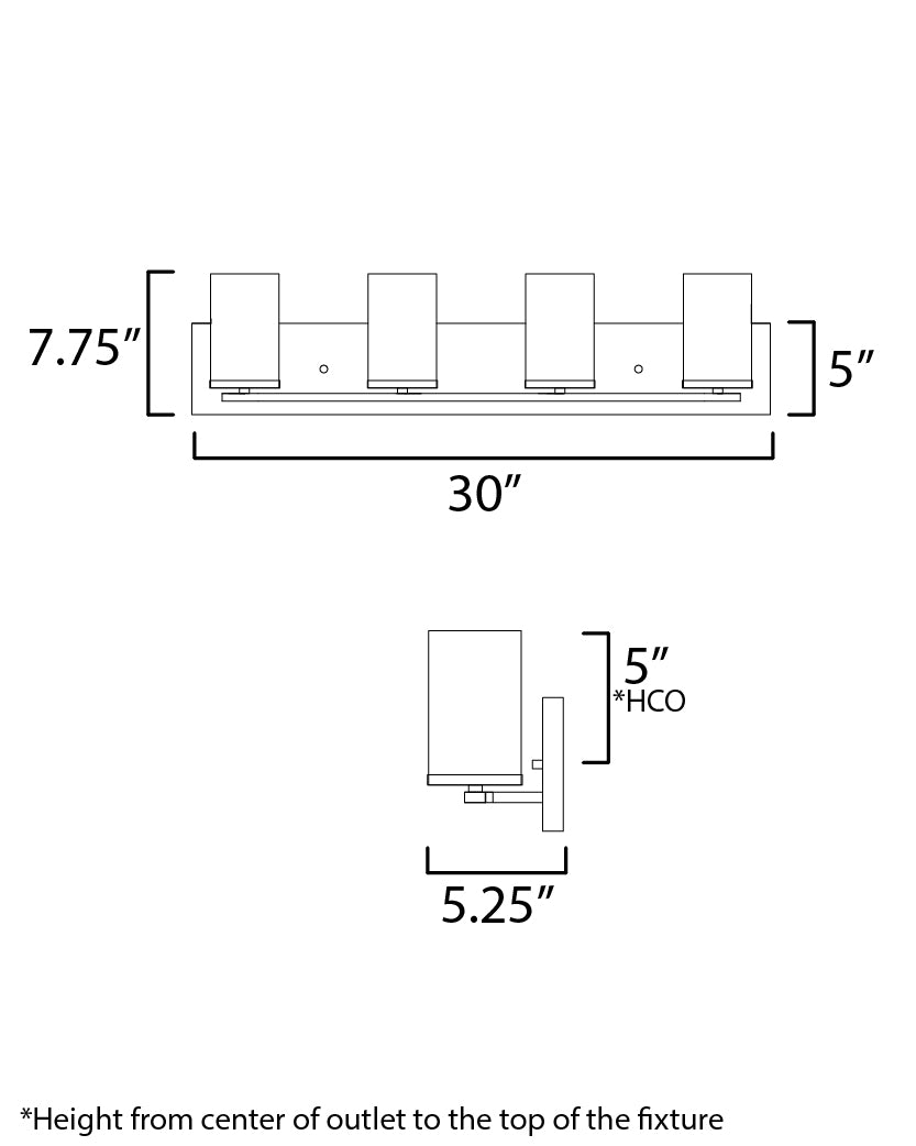 Lateral 4-Light Bath Vanity Satin Nickel by Maxim Lighting