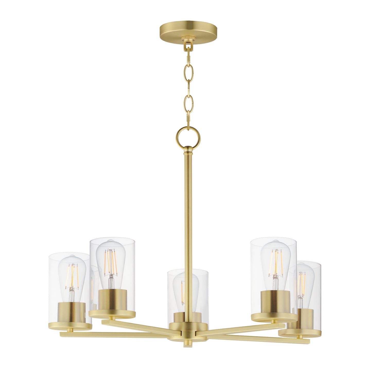 Lateral 5-Light Chandelier Satin Brass by Maxim Lighting