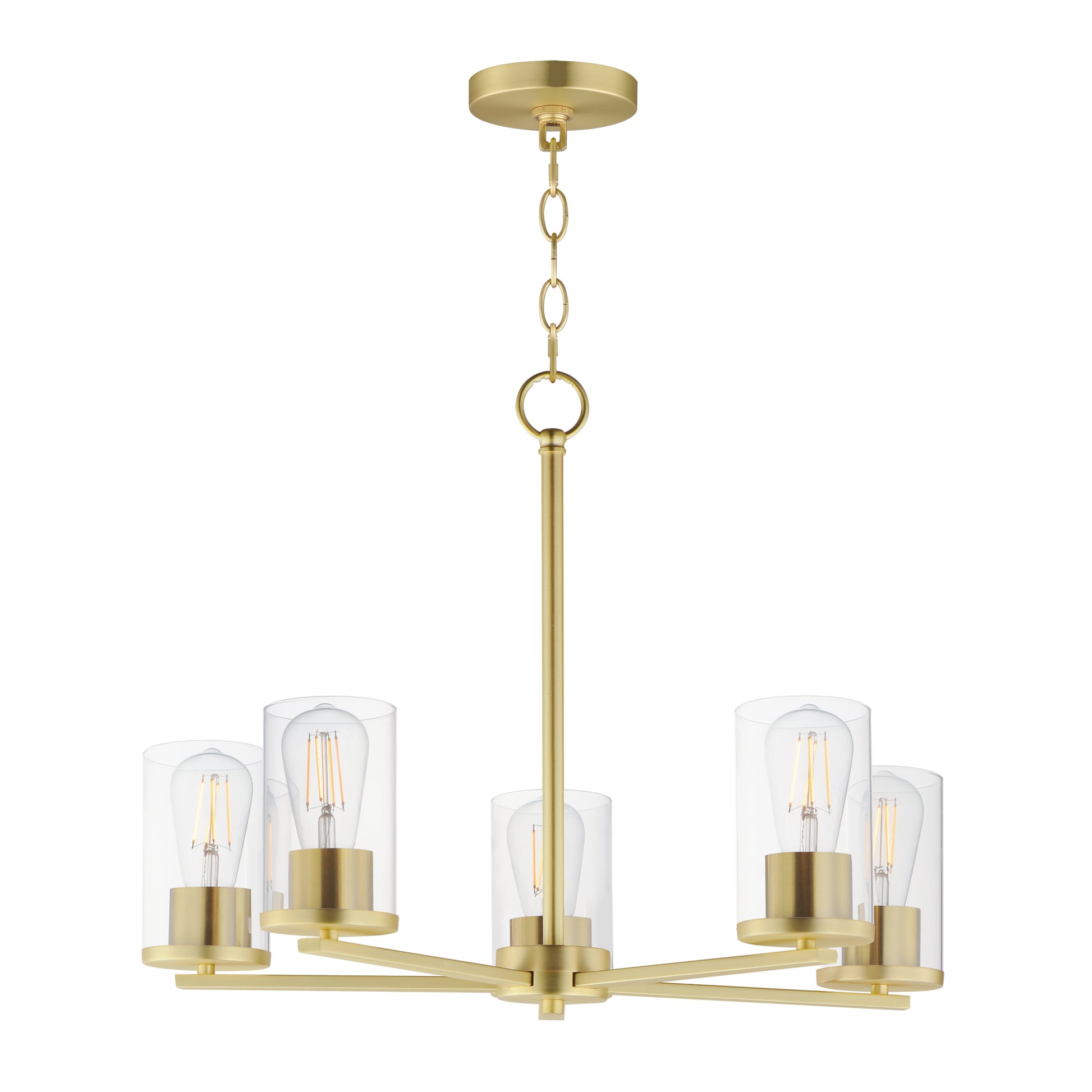 Lateral 5-Light Chandelier Satin Brass by Maxim Lighting