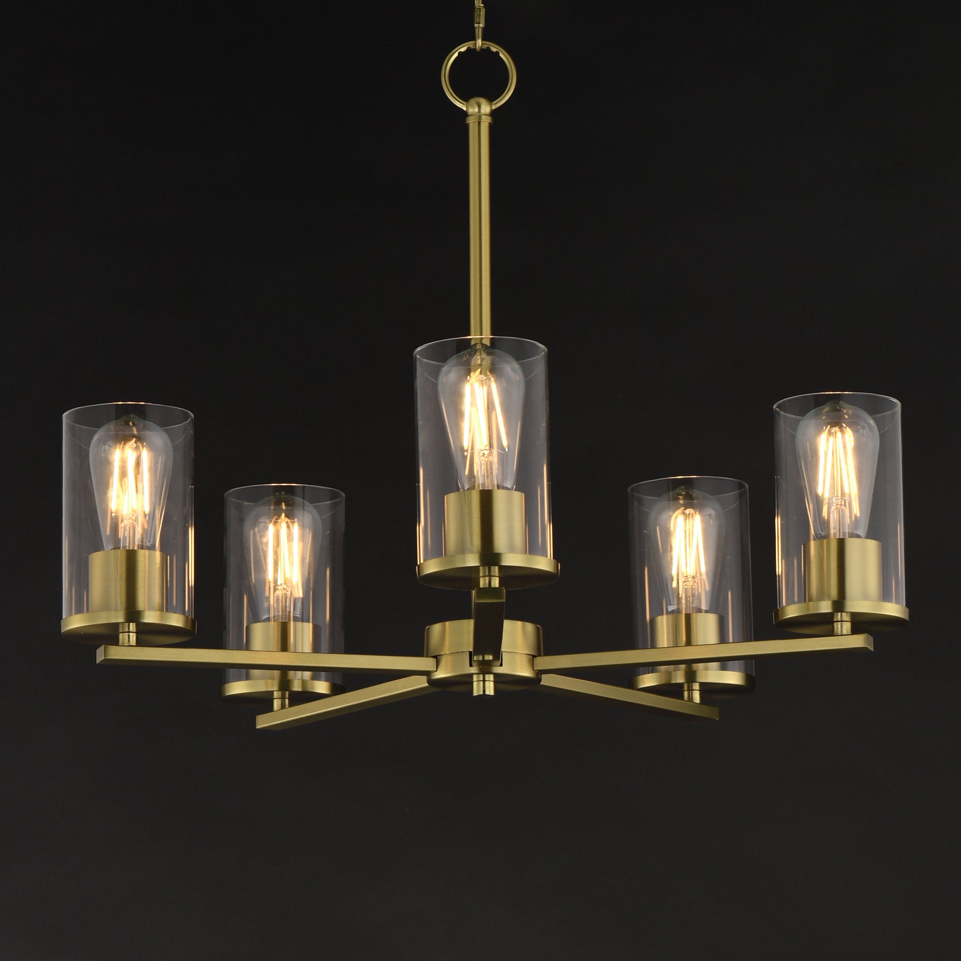 Lateral 5-Light Chandelier Satin Brass by Maxim Lighting
