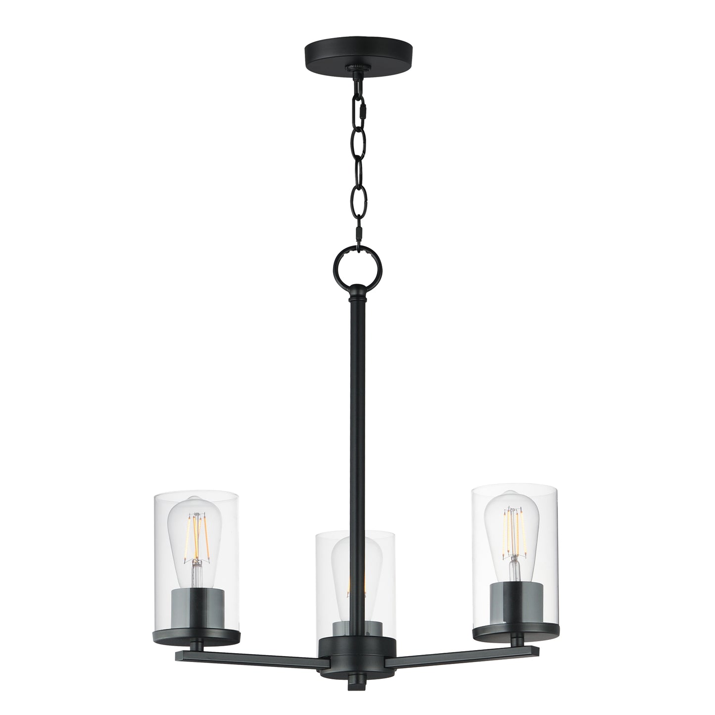 Lateral 3-Light Chandelier Black by Maxim Lighting
