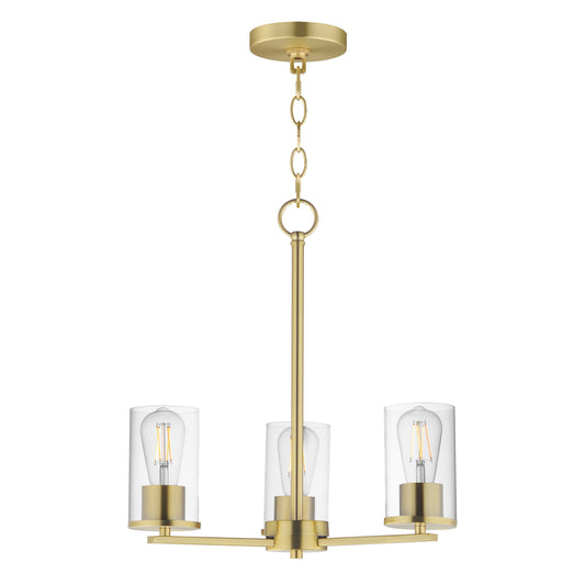 Lateral 3-Light Chandelier Satin Brass by Maxim Lighting