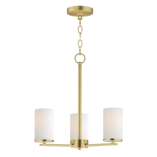 Lateral 3-Light Chandelier Satin Brass by Maxim Lighting