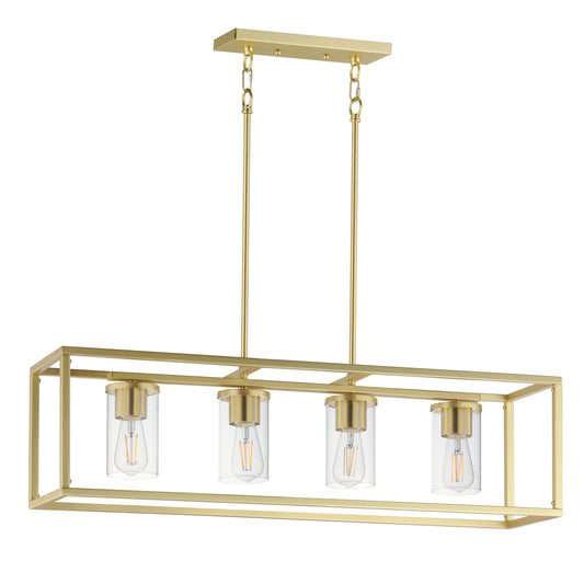 Lateral 4-Light Linear Pendant Satin Brass by Maxim Lighting