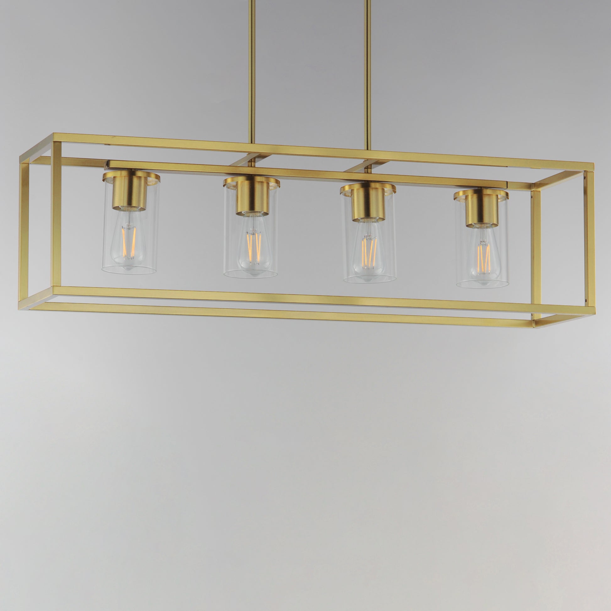 Lateral 4-Light Linear Pendant Satin Brass by Maxim Lighting