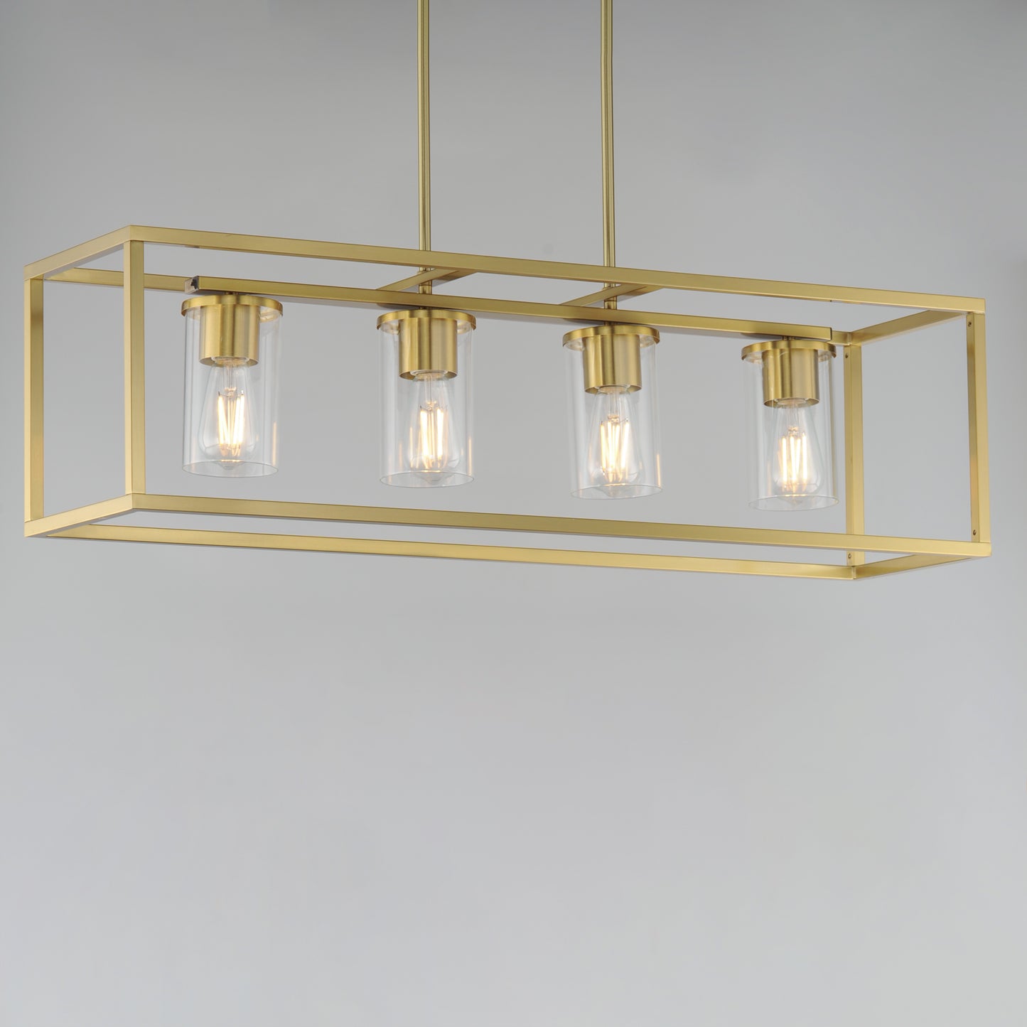 Lateral 4-Light Linear Pendant Satin Brass by Maxim Lighting
