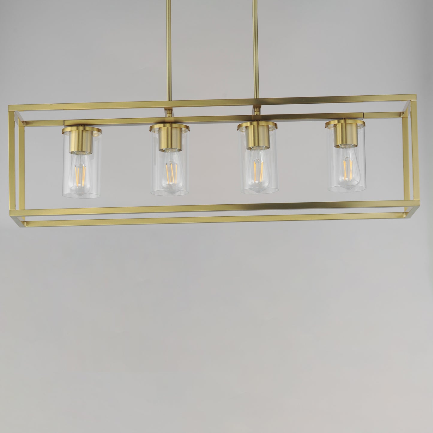 Lateral 4-Light Linear Pendant Satin Brass by Maxim Lighting