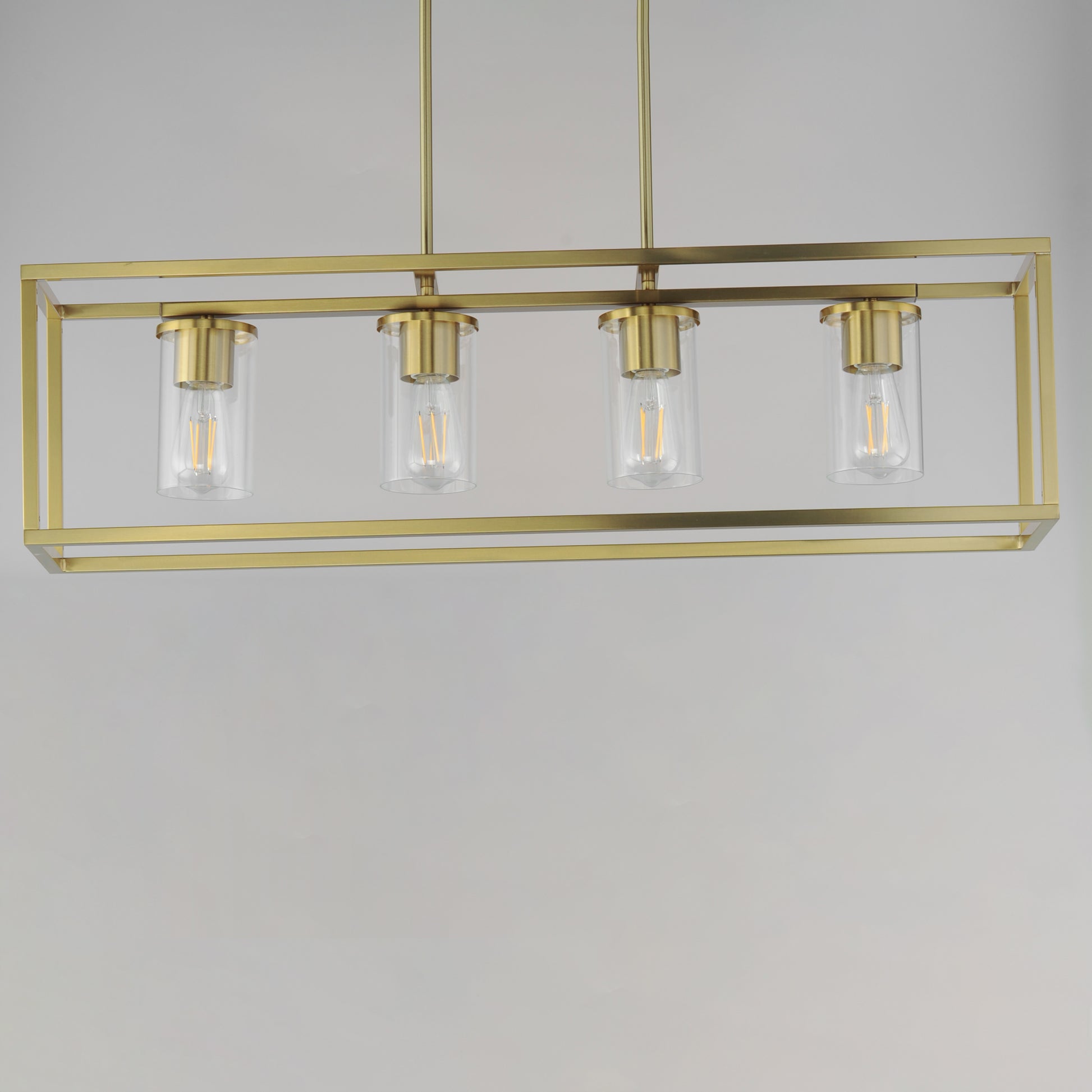 Lateral 4-Light Linear Pendant Satin Brass by Maxim Lighting