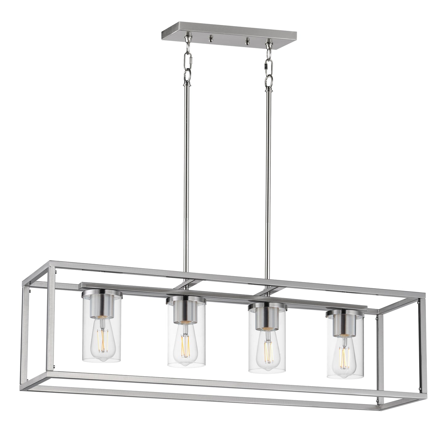 Lateral 4-Light Linear Pendant Satin Nickel by Maxim Lighting