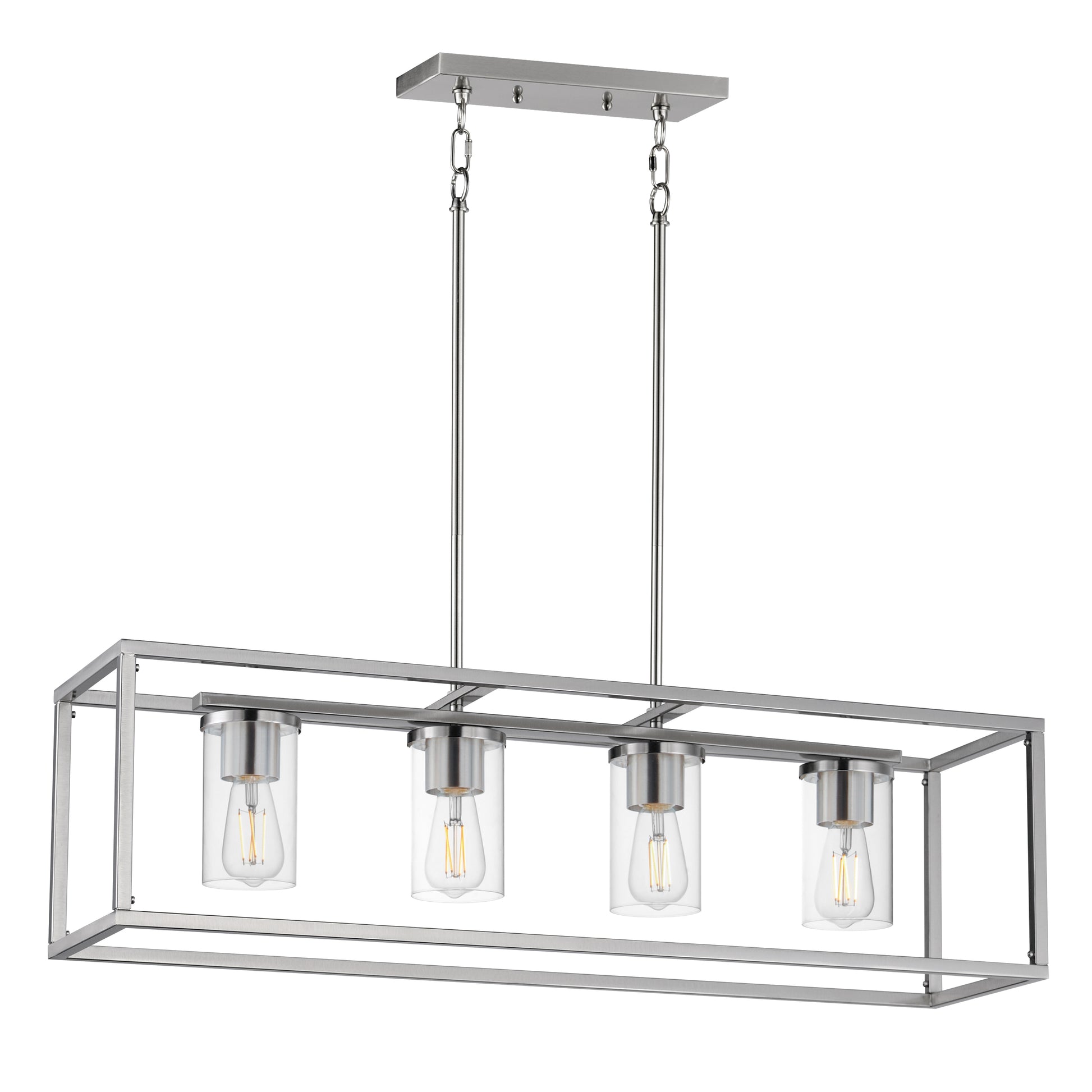 Lateral 4-Light Linear Pendant Satin Nickel by Maxim Lighting