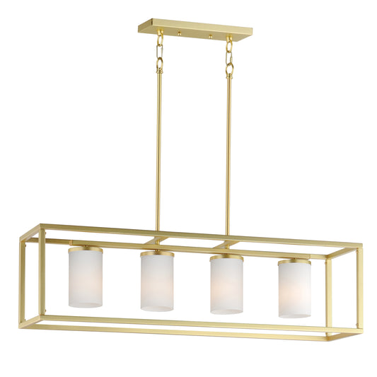 Lateral 4-Light Linear Pendant Satin Brass by Maxim Lighting