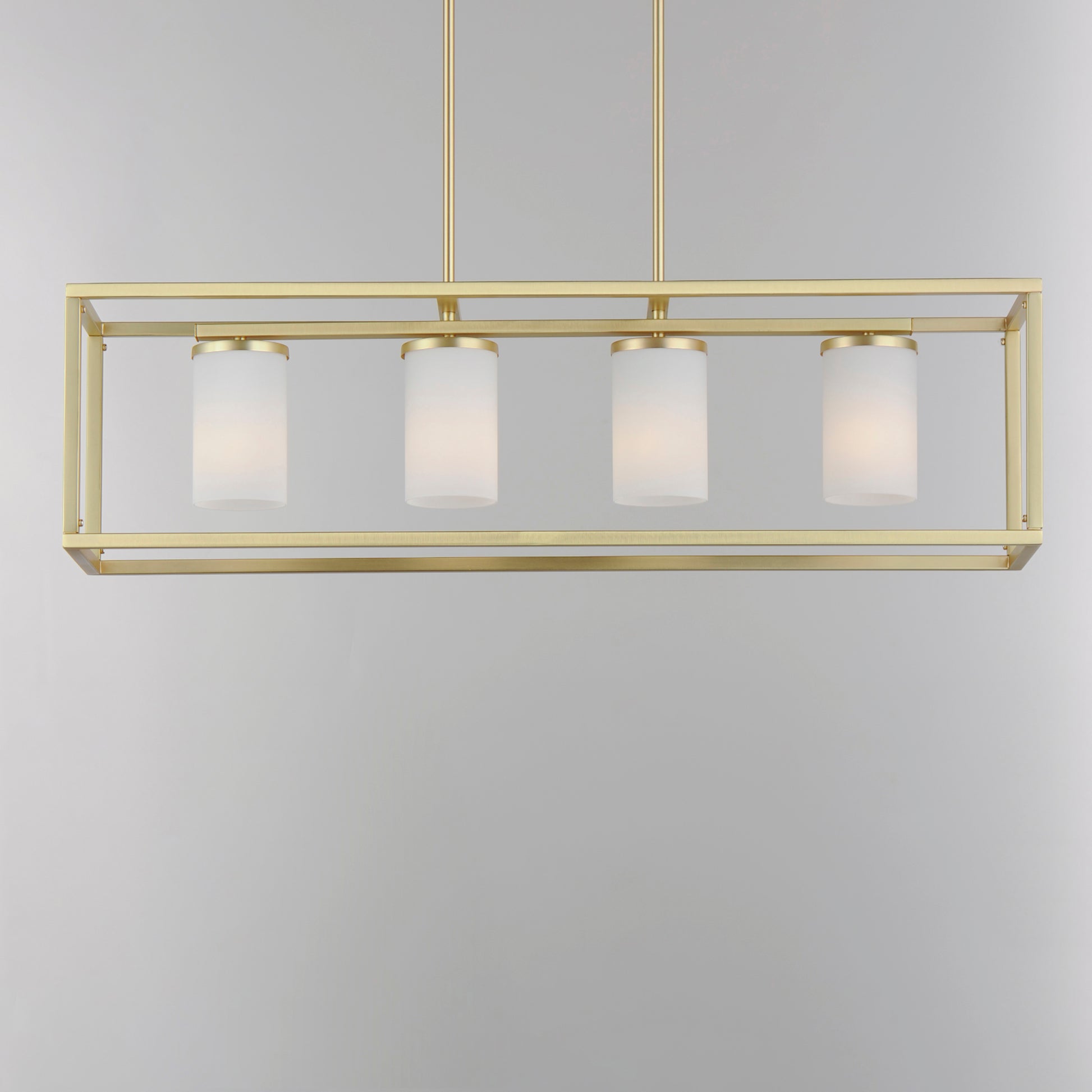 Lateral 4-Light Linear Pendant Satin Brass by Maxim Lighting