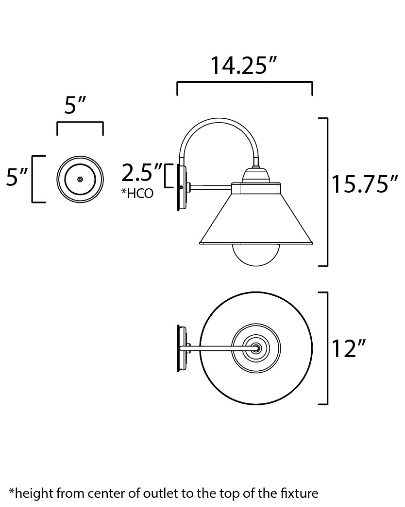 Jetty Outdoor Wall Sconce Black by Maxim Lighting