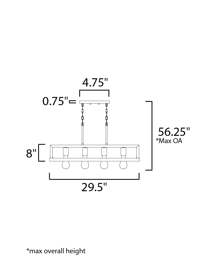Black Forest 4-Light Chandelier Black/Ashbury by Maxim Lighting