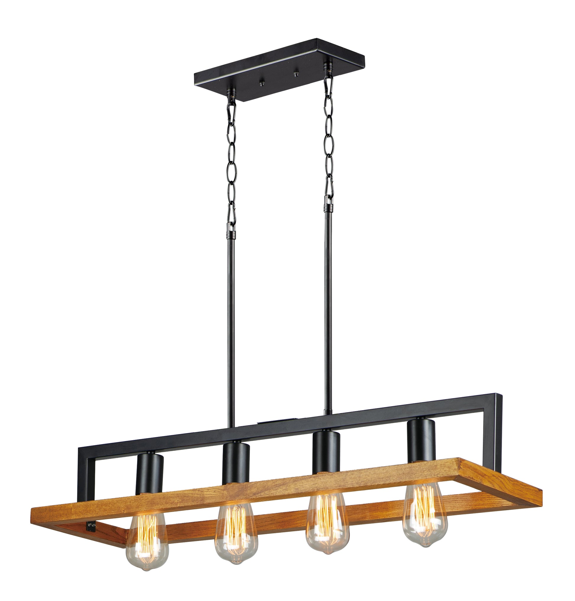 Black Forest 4-Light Chandelier Black/Ashbury by Maxim Lighting