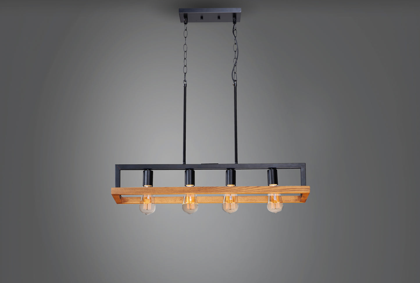 Black Forest 4-Light Chandelier Black/Ashbury by Maxim Lighting