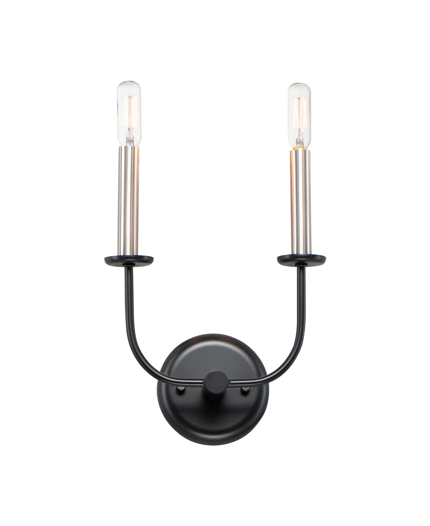 Wesley 2-Light Wall Sconce Black/Satin Nickel by Maxim Lighting