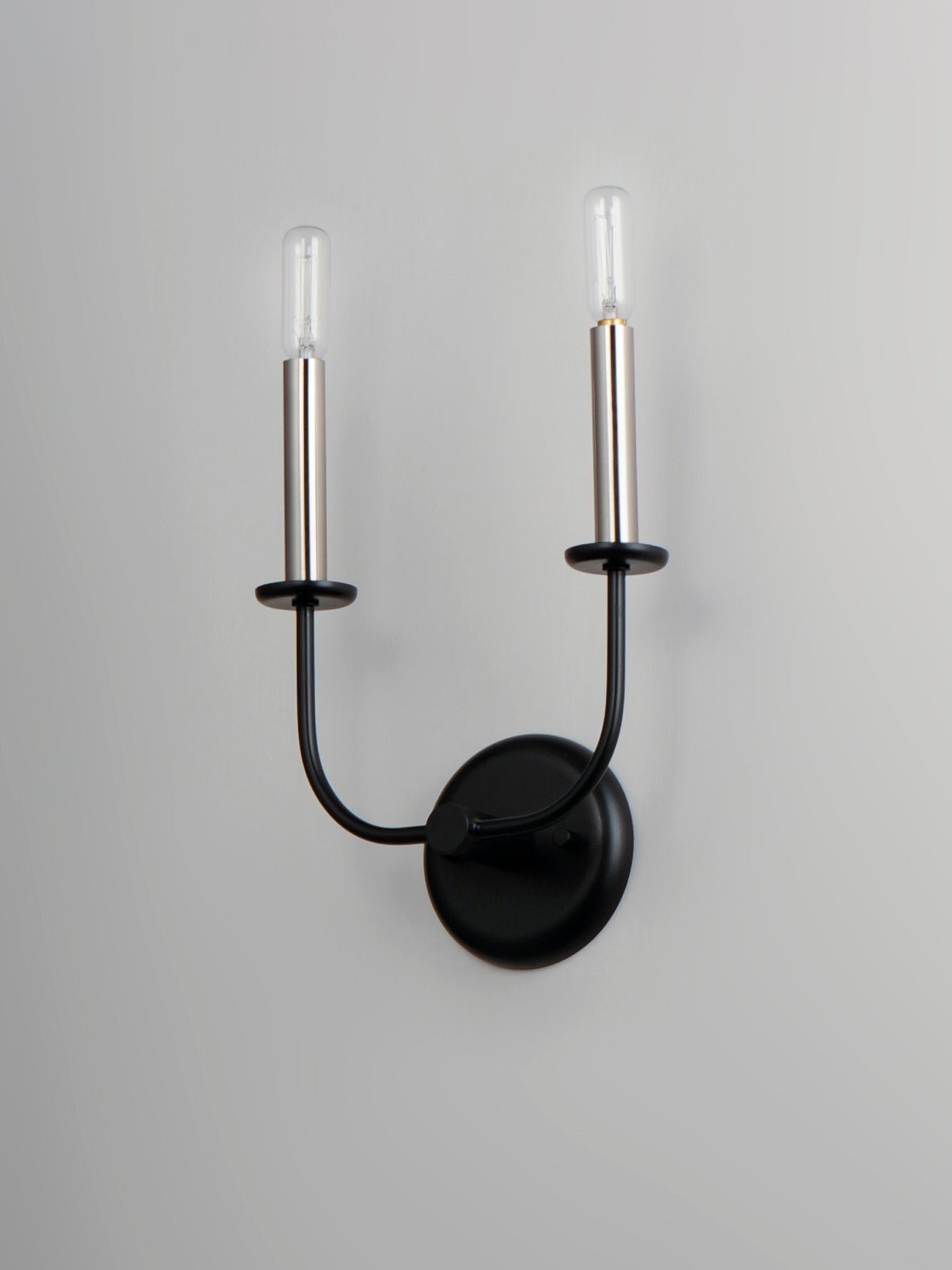 Wesley 2-Light Wall Sconce Black/Satin Nickel by Maxim Lighting