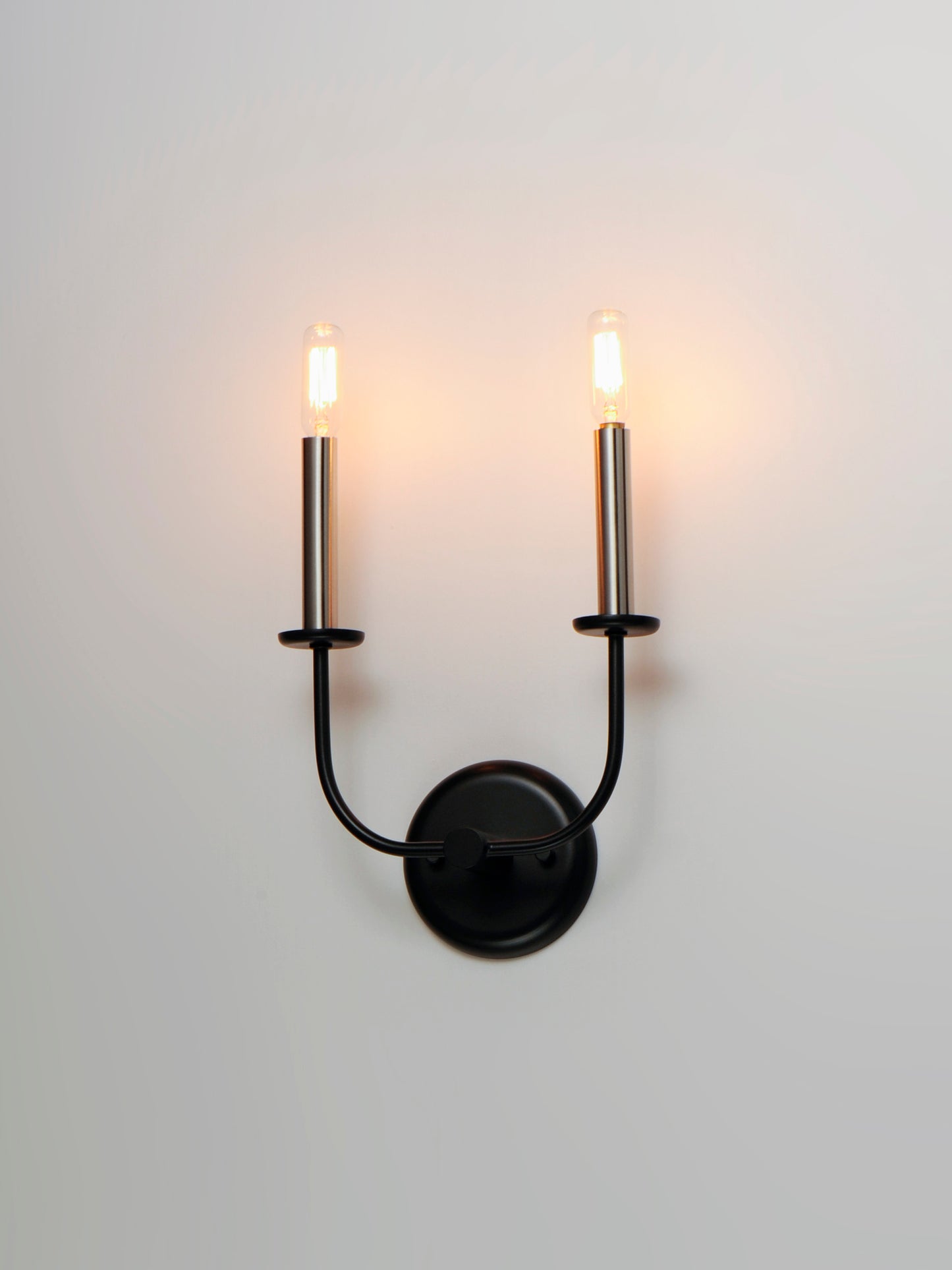 Wesley 2-Light Wall Sconce Black/Satin Nickel by Maxim Lighting