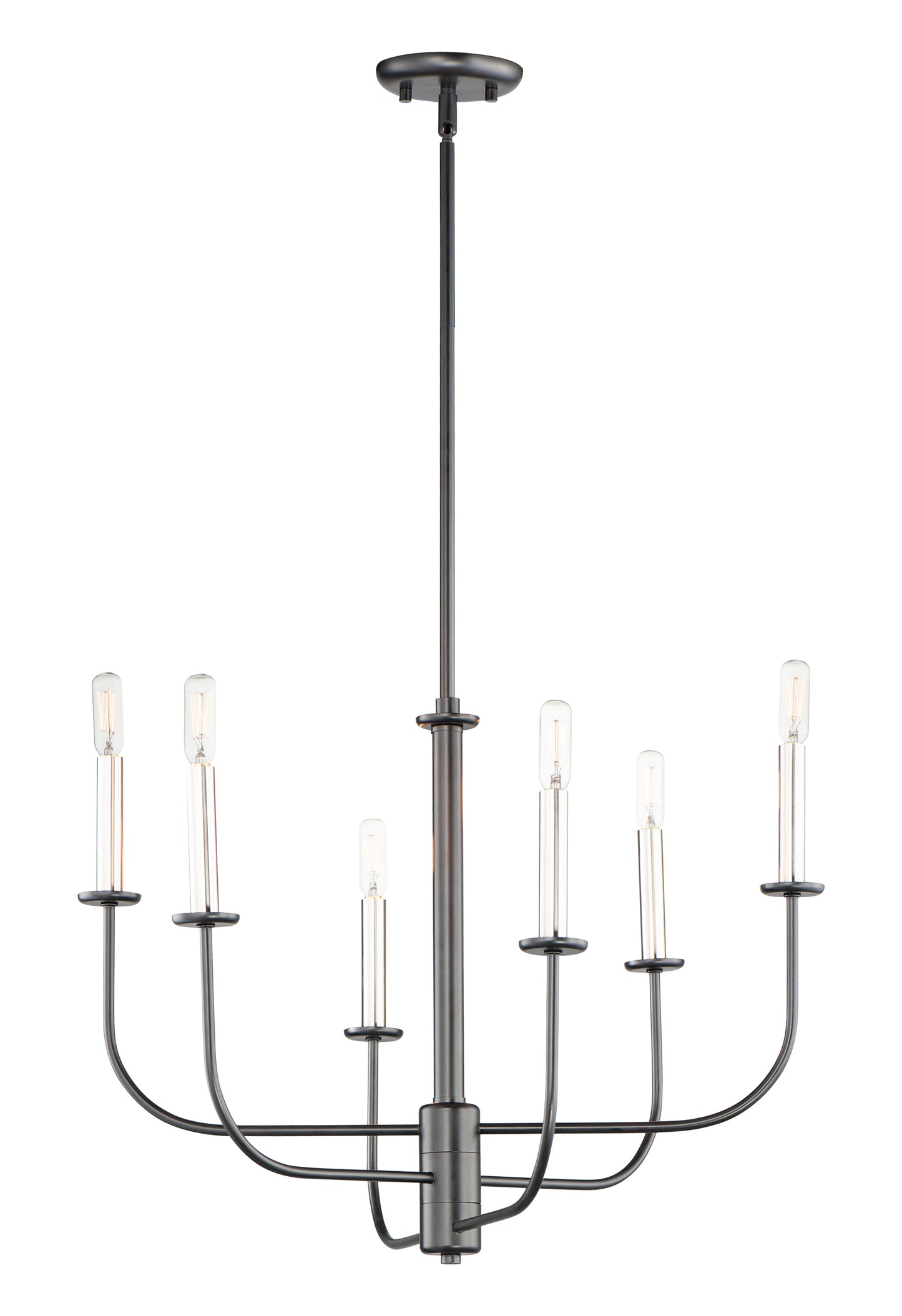 Wesley 6-Light Chandelier Black/Satin Nickel by Maxim Lighting