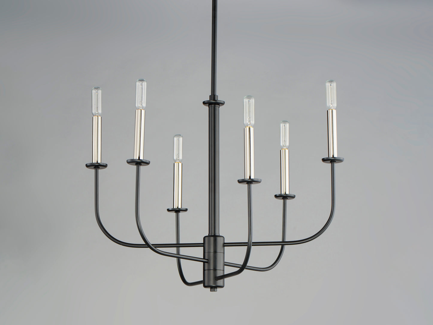 Wesley 6-Light Chandelier Black/Satin Nickel by Maxim Lighting