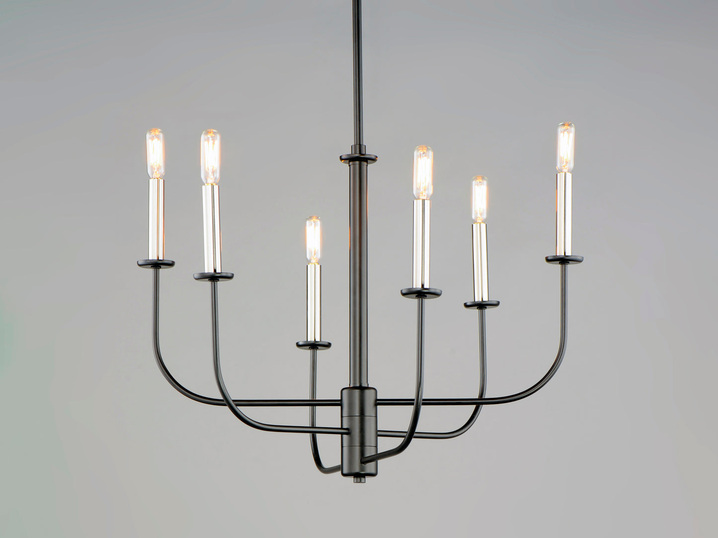 Wesley 6-Light Chandelier Black/Satin Nickel by Maxim Lighting