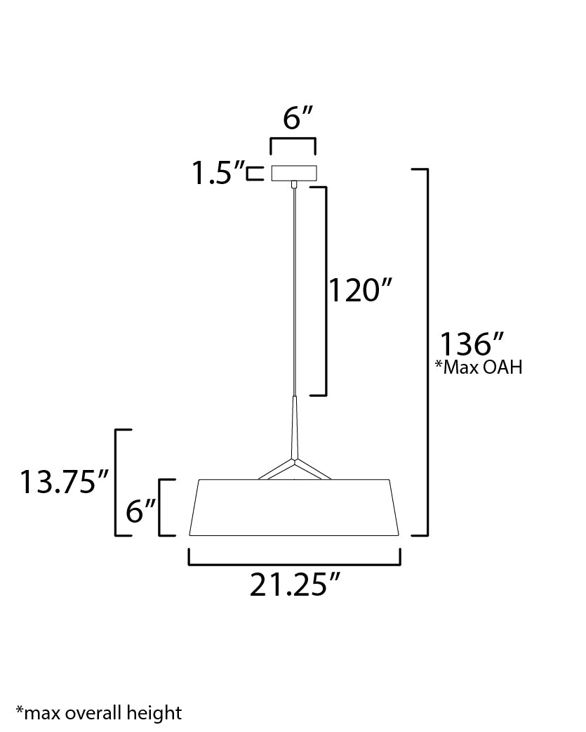 Paramount 21" LED Pendant Natural Aged Brass by Maxim Lighting