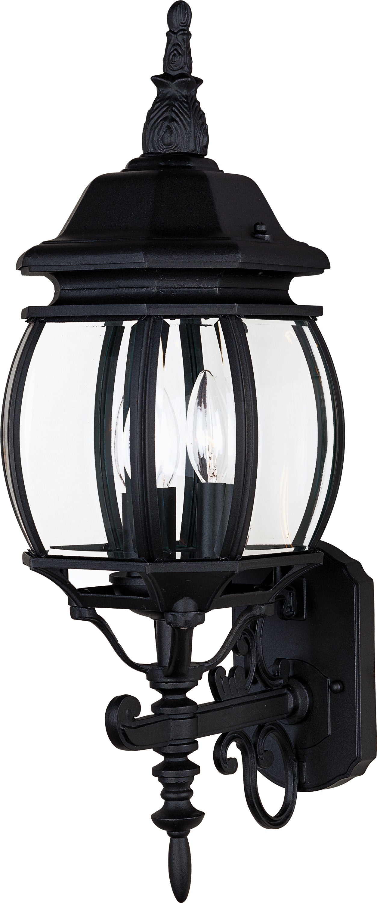 Crown Hill 3-Light Outdoor Wall Lantern Black by Maxim Lighting