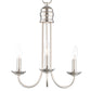 Logan 3-Light Candle Chandelier Satin Nickel by Maxim Lighting