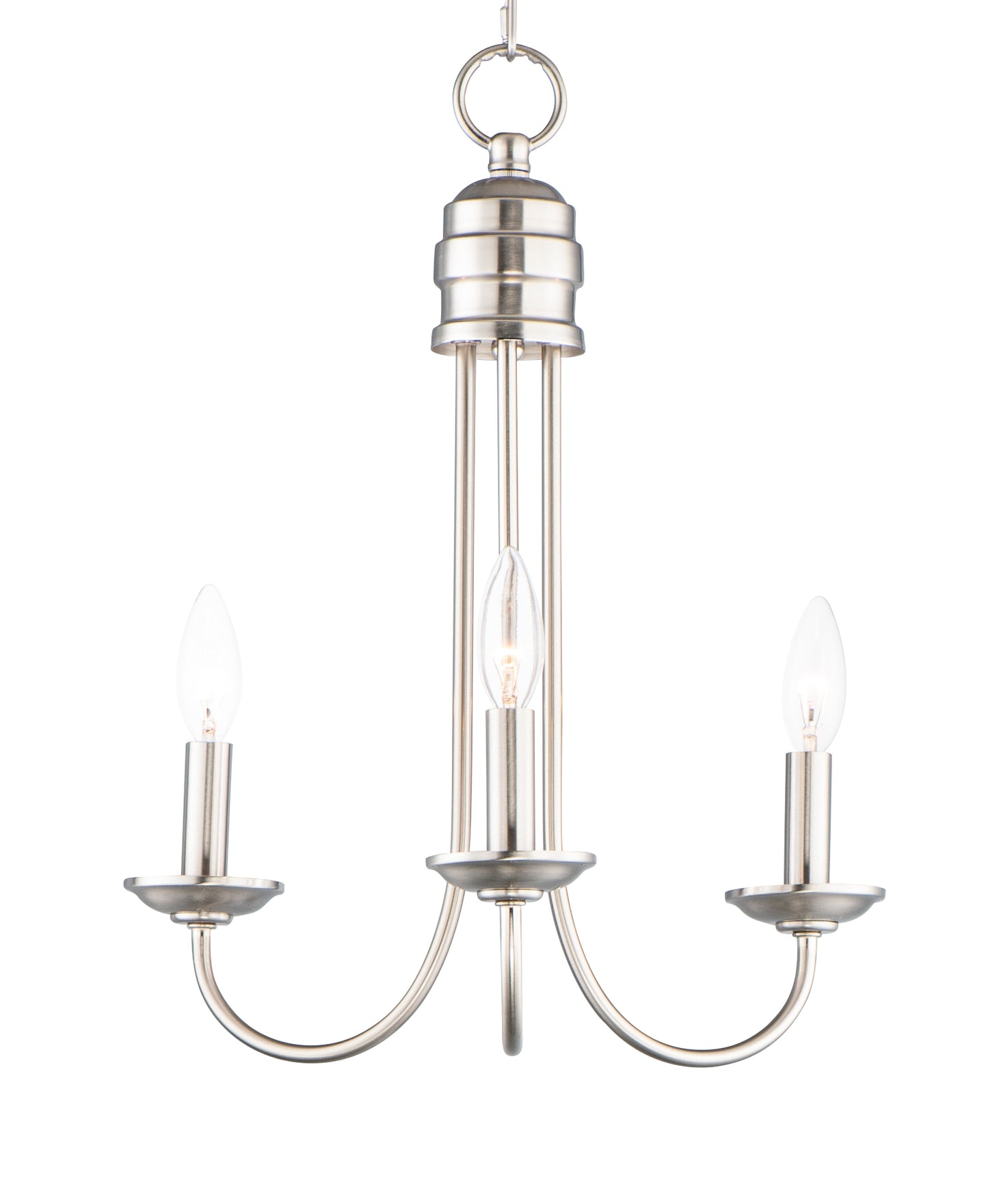 Logan 3-Light Candle Chandelier Satin Nickel by Maxim Lighting