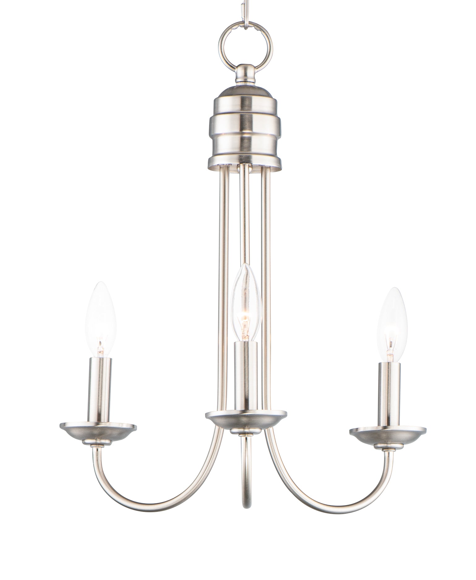 Logan 3-Light Candle Chandelier Satin Nickel by Maxim Lighting