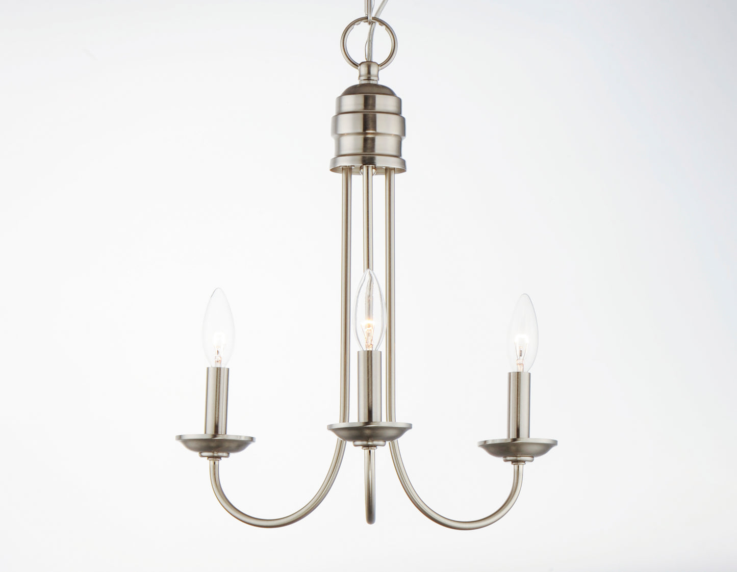 Logan 3-Light Candle Chandelier Satin Nickel by Maxim Lighting