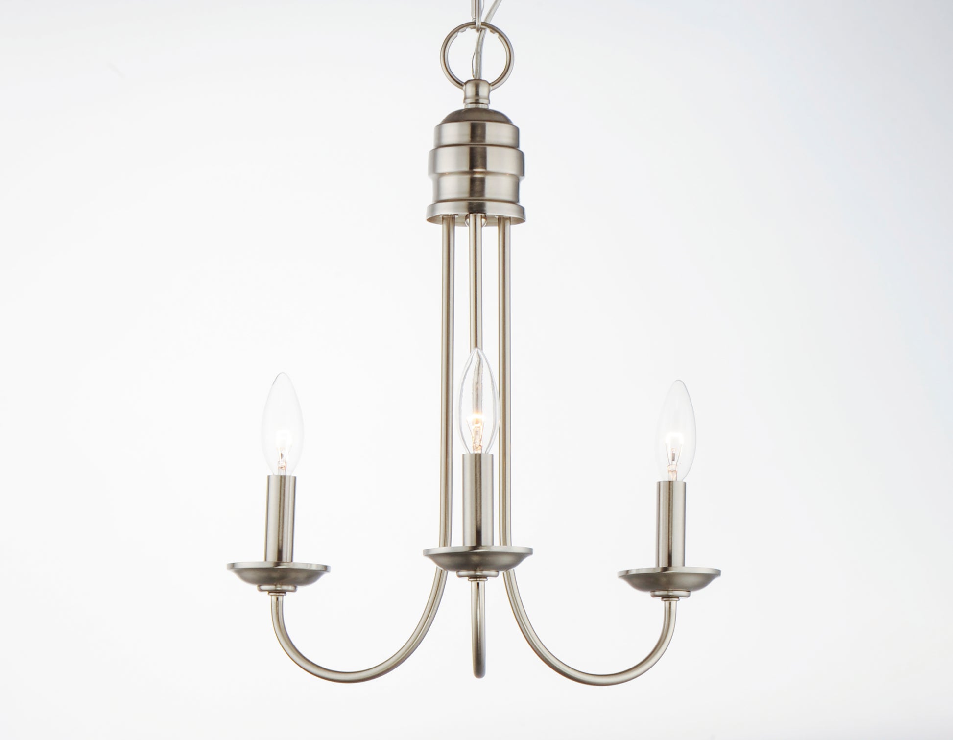 Logan 3-Light Candle Chandelier Satin Nickel by Maxim Lighting