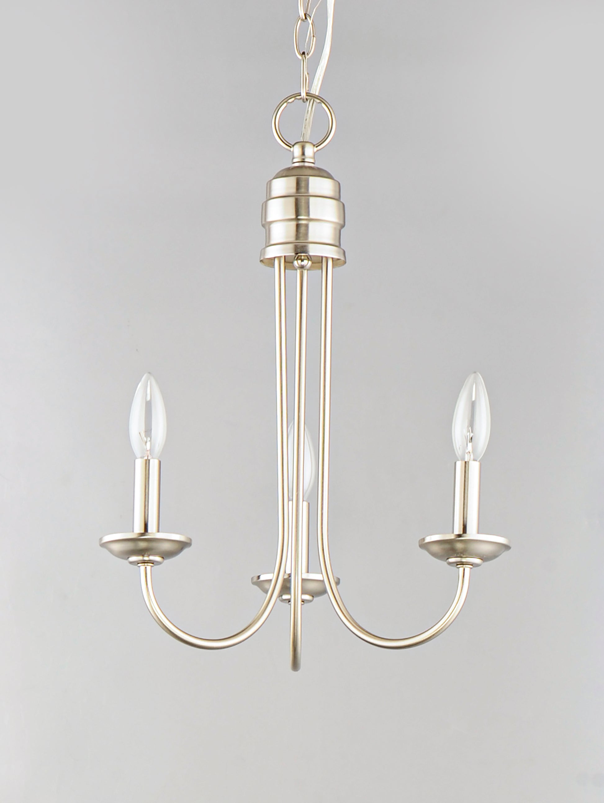 Logan 3-Light Candle Chandelier Satin Nickel by Maxim Lighting