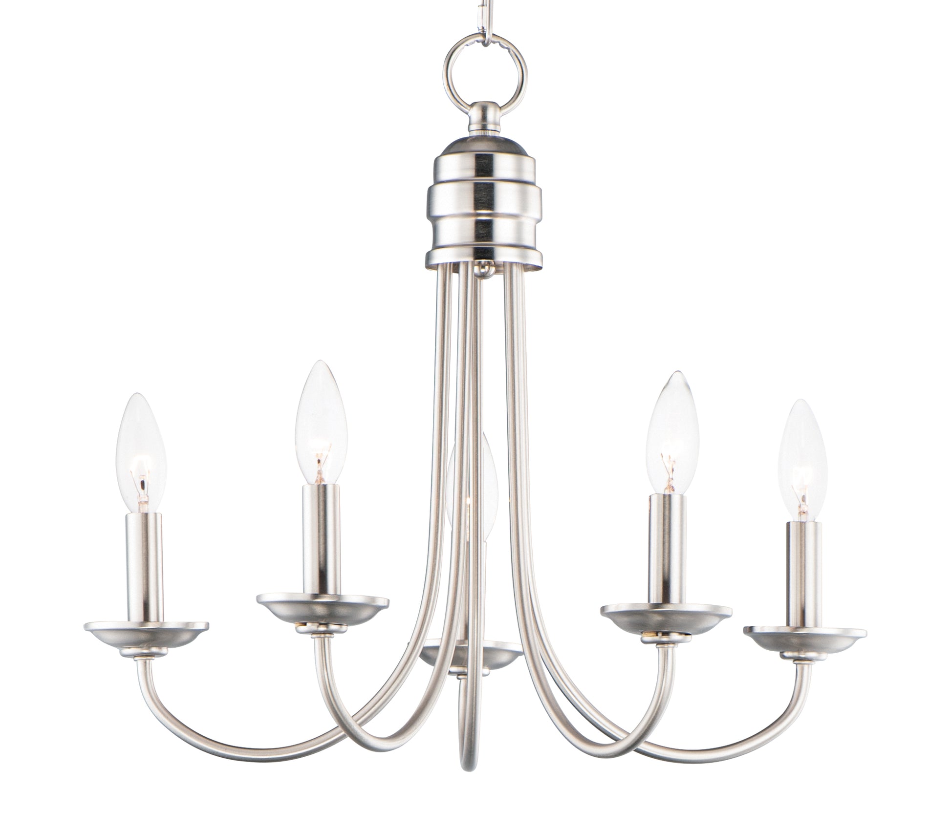 Logan 5-Light Candle Chandelier Satin Nickel by Maxim Lighting