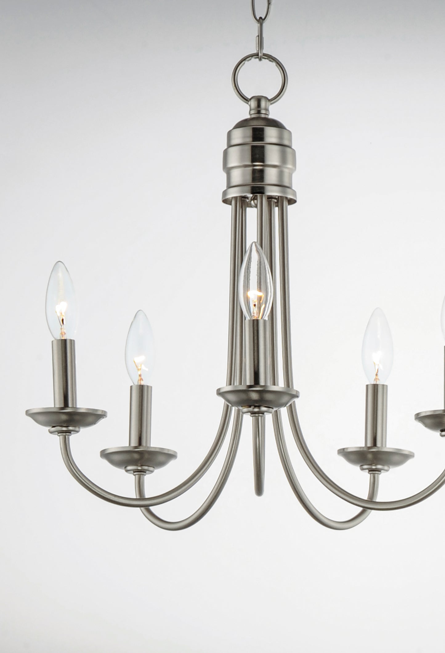 Logan 5-Light Candle Chandelier Satin Nickel by Maxim Lighting