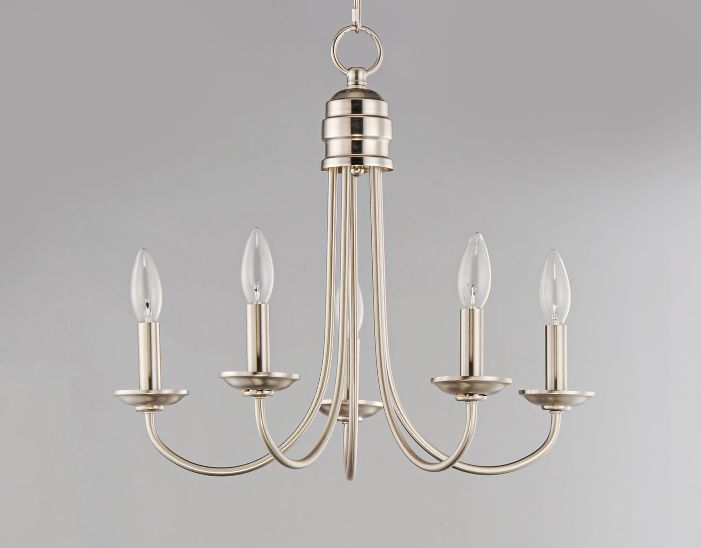 Logan 5-Light Candle Chandelier Satin Nickel by Maxim Lighting