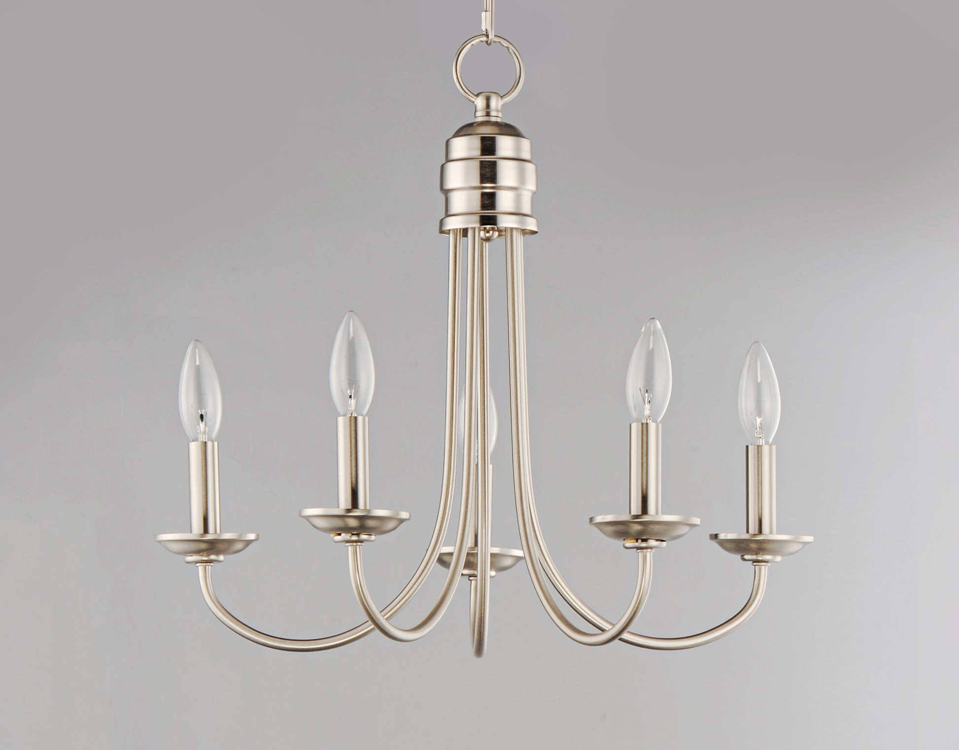 Logan 5-Light Candle Chandelier Satin Nickel by Maxim Lighting