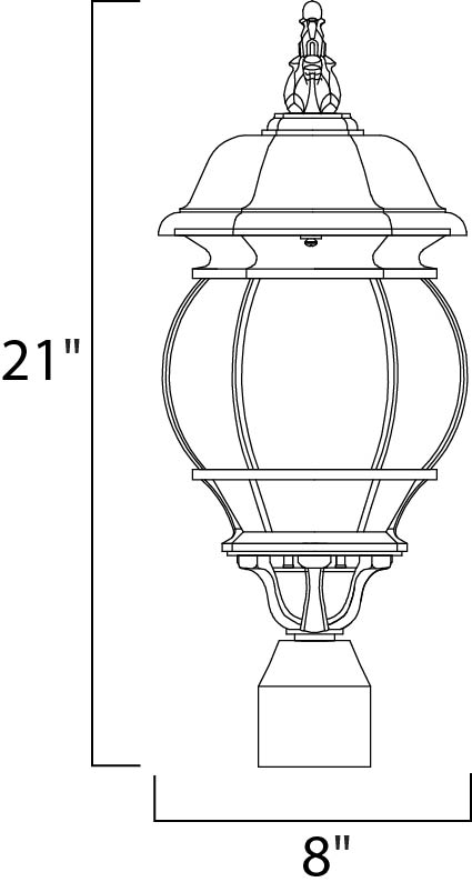 Crown Hill 3-Light Outdoor Pole/Post Lantern Black by Maxim Lighting