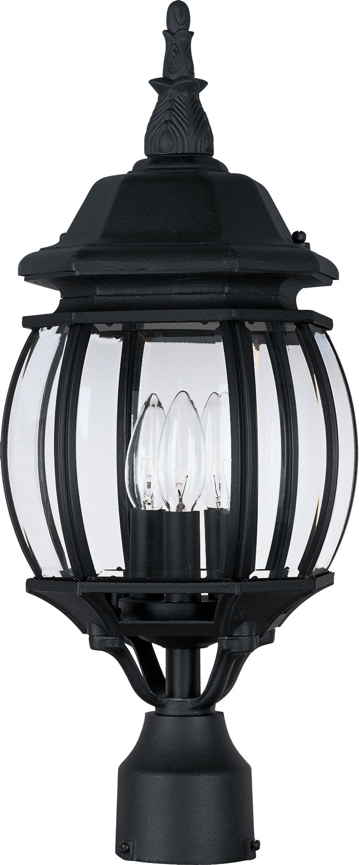 Crown Hill 3-Light Outdoor Pole/Post Lantern Black by Maxim Lighting