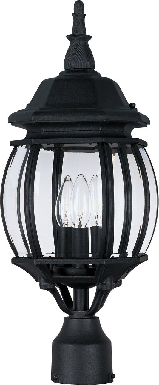Crown Hill 3-Light Outdoor Pole/Post Lantern Black by Maxim Lighting