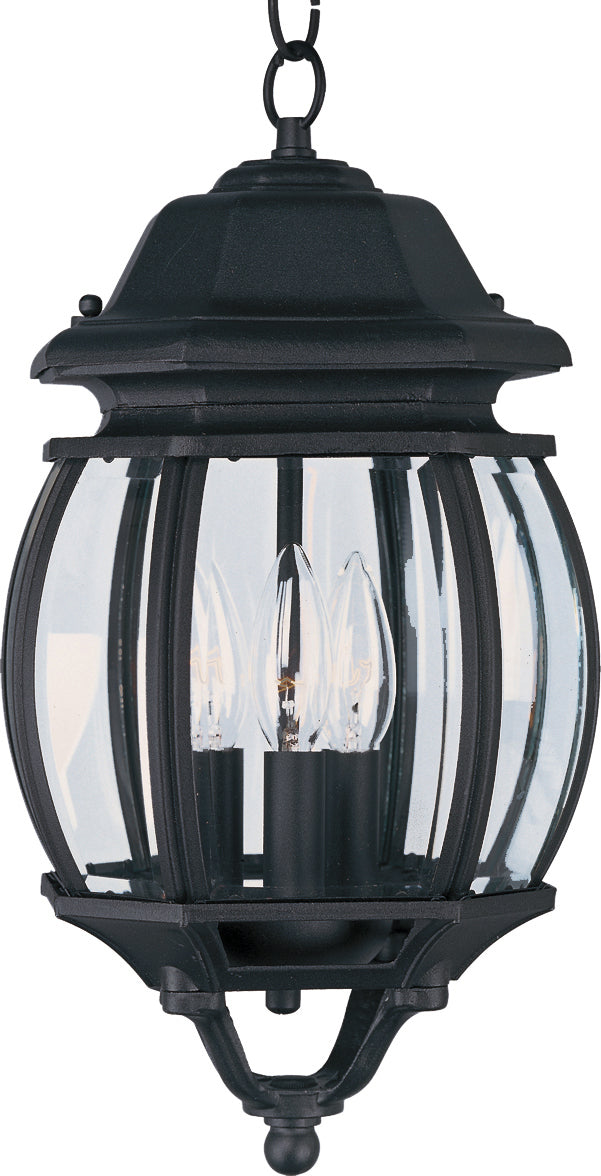 Crown Hill 3-Light Outdoor Hanging Lantern Black by Maxim Lighting