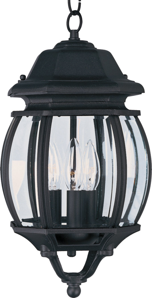 Crown Hill 3-Light Outdoor Hanging Lantern Black by Maxim Lighting